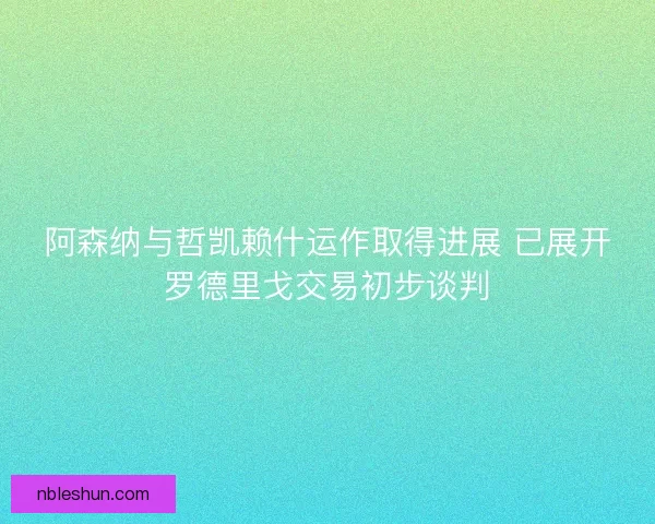 阿森纳与哲凯赖什运作取得进展 已展开罗德里戈交易初步谈判